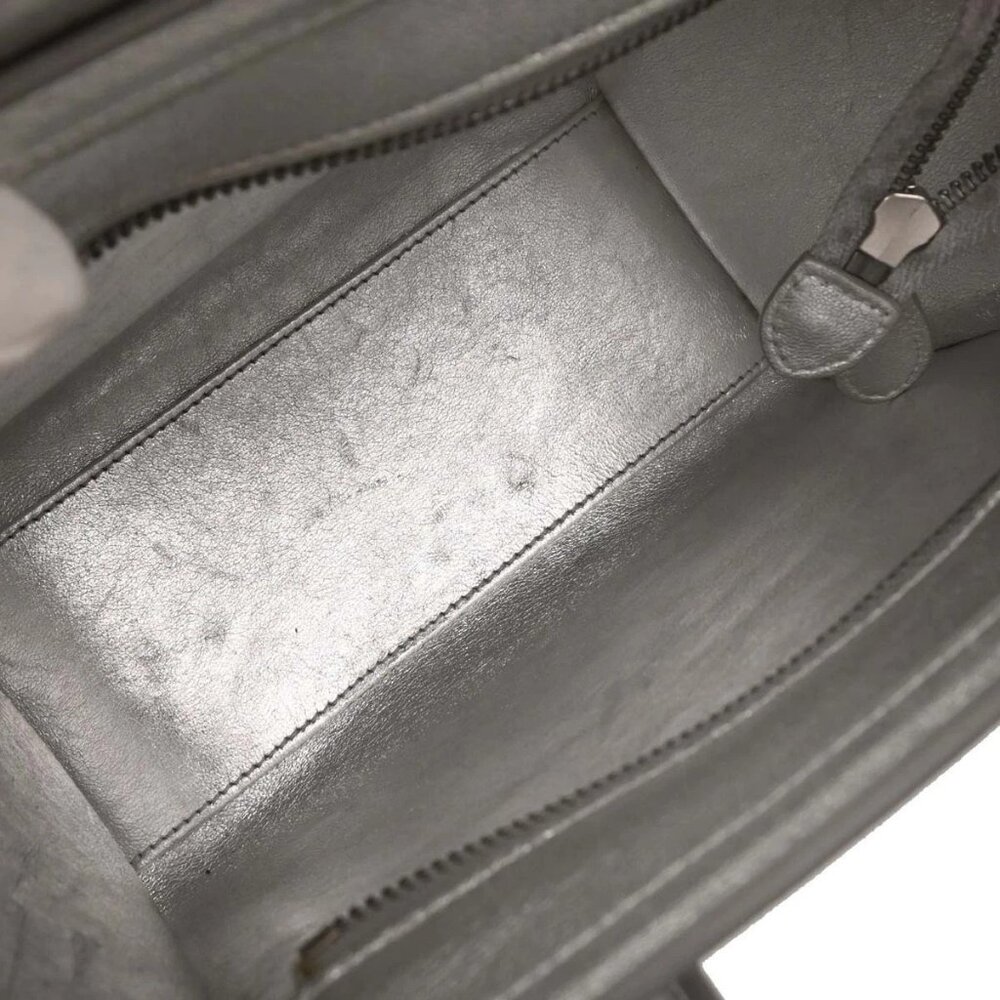 Celine Silver Leather Nano Luggage Tote Bag S-CU-4118 134745 - Picture 8 of 10